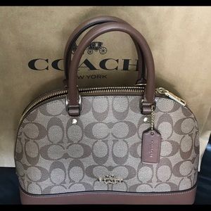 coach brown sierra purse with crossbody